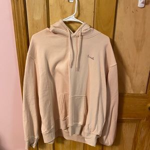 h&m divided smile pink hoodie NWOT